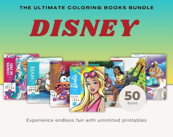 Disney Coloring Book Mega Bundle | 50 Printable PDF Books (Instant Download)