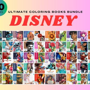 50 Disney Coloring Books Bundle | 6000+ Pages PDF | Printable Digital Download for Kids & Adults | Instant Creative Fun