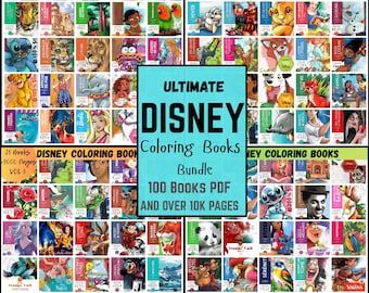 100 Disney Coloring Books Bundle | Printable Activity Pages (PDF)