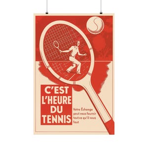 Tennis Themed Wall Art, Retro Tennis Poster, Sports Decor, Vintage Tennis Print, Gift for Tennis Lovers
