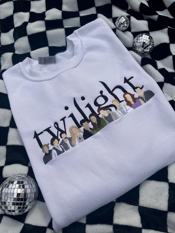 Twilight Cast Embroidered Sweatshirt, Hoodie, vampire aesthetic Hoodie, Moon & Forest Design, Book Lover Gift, fantasy werewolf fan gift