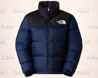 The North Face W 1996 Retro Nuptse Puffer Jacket/Warm Outerwear/Women Black & Blue Puffer Jacket Gift for him/her Zahid Wears