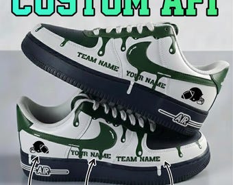 Custom Hand-Painted AF1 Sneakers, Football Team Design, Sports Fan Shoes