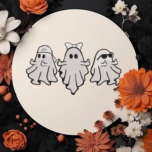 Ghost Halloween Embroidery, Spooky Season Embroidery Logo,Halloween Embroidery Design, Ghost Embroidery, 6 size Embroidery Instant downloads