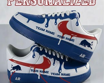 Custom Air Force 1 Sneakers, Hand-Painted Team Colors, Game Day Sport Shoes
