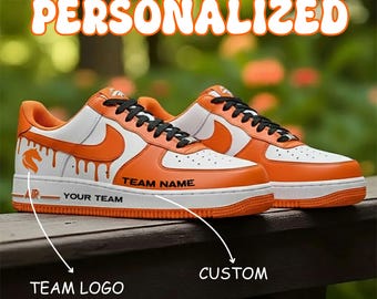 Custom Hand Painted Air Force 1 Drip shoes: Personalized Sneakers, Custom Team Names.