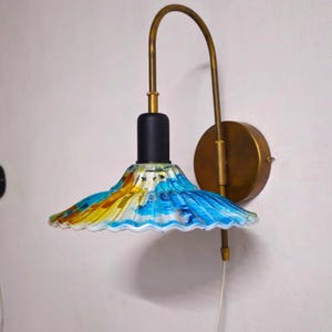 Wall Sconce Light, Brass Wall Sconce Light, Brass Wall Sconce Light with glass shade