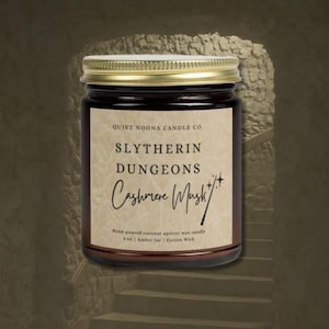 Sly House Soy Candle - Serpent-Inspired Green & Silver Decor - Wizard Dorm Scented Candle - Dungeon Vibes - Fantasy Gift for Readers