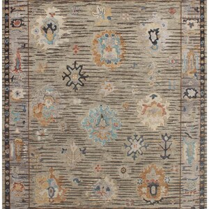 Oushak  8x10 colorful hand made turkish area rug Bedroom Living room boho chic fine quality area rugs