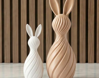 Easter Bunny Decor – Modern Spiral Minimalist – Spring Table Accent – Sold Individually or Set