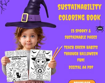 Halloween Malbuch für Kinder: Gruselige umweltfreundliche Aktivitäten (PDF-Download) für Kinder von 6-9 Jahren