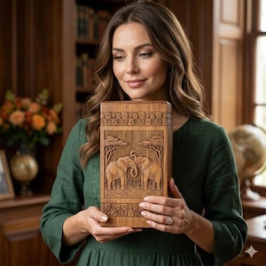 Elegant carved wooden urn for funeral remembrance