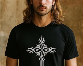 Unisex t-shirt med korsmotiv