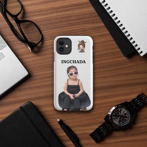 Funny Meme Phone Case | Ingchada Baby Girl With Sunglasses | Cute Cartoon Baby Phone Cover | Viral Meme Case Tough Case for iPhone®