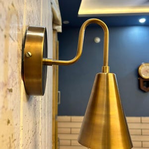 Mid Century Modern Brass Wall Sconce – Sputnik Light Fixture, Stilnovo Italian Style, Brown Accent Lighting for Home Remodel, Christmas Gift