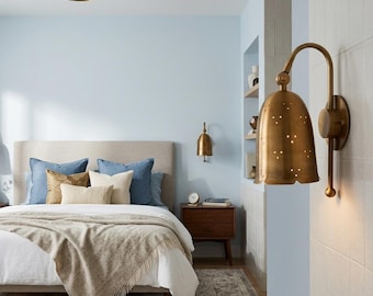 Mid Century Modern Italian Wall Light | Handmade Brass Lamp | Decorative Ambient Lighting Fixture