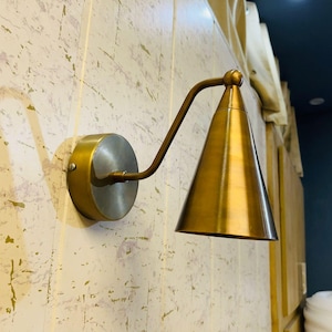 1 Light Sconce Brass Wall Sconce Wall Lamp for Handmade Home Remodel, Housewarming,or Christmas Gift 9&quot;Tall Industrial Light Fixture Bedroom
