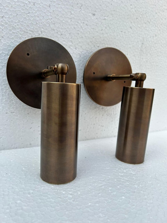 Brass  Sconce | Brown Brass Vanity Light | Retro Bathroom Lighting | Minimalist Wall Lamp