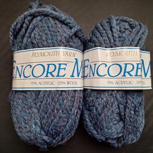 Plymouth Yarn Encore Mega - Discontinued Super Bulky Wool-blend Yarn Lot, Denim Blue