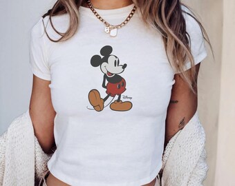 Retro Mickey Disney Baby Tee, Classic Mickey Baby Tee, Classic Mickey Baby Tee, Y2k 90s Style Mickey Mouse Tee , Magic Kingdom Shirts