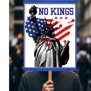 No Kings In America Protest Sign, Anti-Trump Resistance, Political Activist Poster, Rally Sign, Resist Fascism Protest Poster