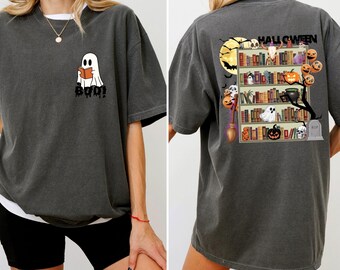 Ghost Book Reader Shirt: Halloween Bibliothek Komfort Farben T-Shirt
