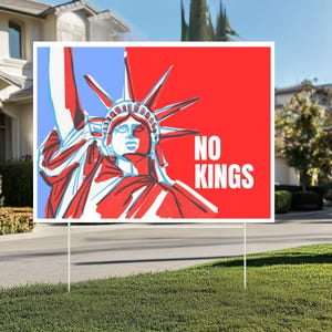 Letrero de jardín &quot;No Kings&quot;: Decoración política de resistencia anti-Trump