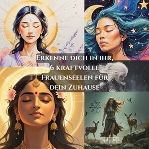 Spiritual Female Power – 5-Poster Bundle with Female Archetypes, Spiritual Women, Spiritual Quotes, Powerful Women Images, Quote