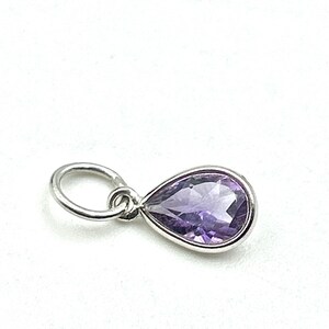 Amethyst Teardrop Pendant: Sterling Silver or Gold, February Birthstone