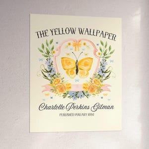 The Yellow Wallpaper by Charlotte Perkins Gilman, Feminist Bookish Poster for American Literature Professor, 19th Century Short Stories