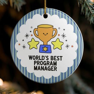 Meilleure décoration de Noël pour chef de projet au monde : une décoration de Noël amusante et nostalgique pour un patron ou un employé, un cadeau idéal pour un chef de projet.