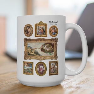 Michelangelo Art History Coffee Mug for Humanities Major Who Loves High Renaissance Art or the Sistine Chapel, 16th Century Roman History