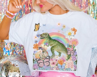 Lustiges Bücherwurm-T-Shirt für Buchliebhaber, die Dinosaurier liebt: Shirt von T-Rex, das ein Buch hält, Geschenk für Schulbibliothekar oder Grundschullehrer