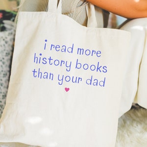 Grappige schoolse draagtas voor geschiedenisliefhebber of leraar sociale studies | Cadeau voor geschiedenisprofessor, draagtas gekke boekenliefhebber voor historicus