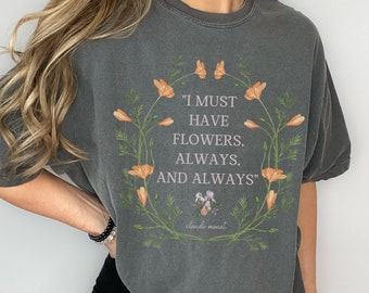 Claude Monet Gartenarbeit T-Shirt: Must Have Blumen | Niedliches Kunstgeschichte-T-Shirt für Gartenliebhaber, Geschenk für Oma oder Mutter zum Muttertag
