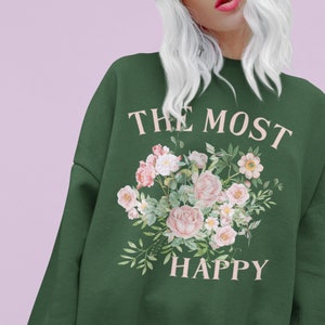 Anne Boleyn Sweatshirt: Die Glücklichsten | Cottagecore T-Shirt mit Blumenmuster für Geschichtslehrer oder Professor, Englisches Geschichts-Sweatshirt mit Rosen