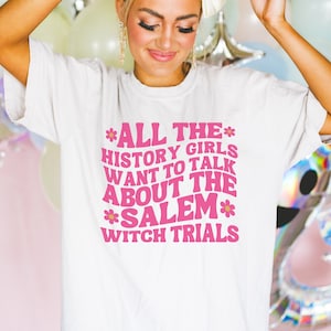 History Lover Tee Shirt for Halloween: Salem Witch Trials | American History Professor Tee Shirt for History Buff, Spooky Season Tee for Her