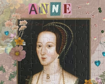 Anne Boleyn Puzzle: 90s Aesthetic Collage Puzzle für Erwachsene | Lustiges Geschichtsgeschenk, 16.Jahrhundert englische Geschichte, Geschichtslehrer oder Major