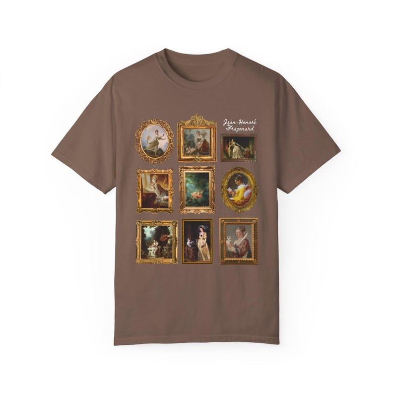 Jean-Honoré Fragonard Art History T-Shirt for Artist, French Art Historian, Framed Rococo Art, Cute Humanities Major Gift, Famous Paintings Espresso