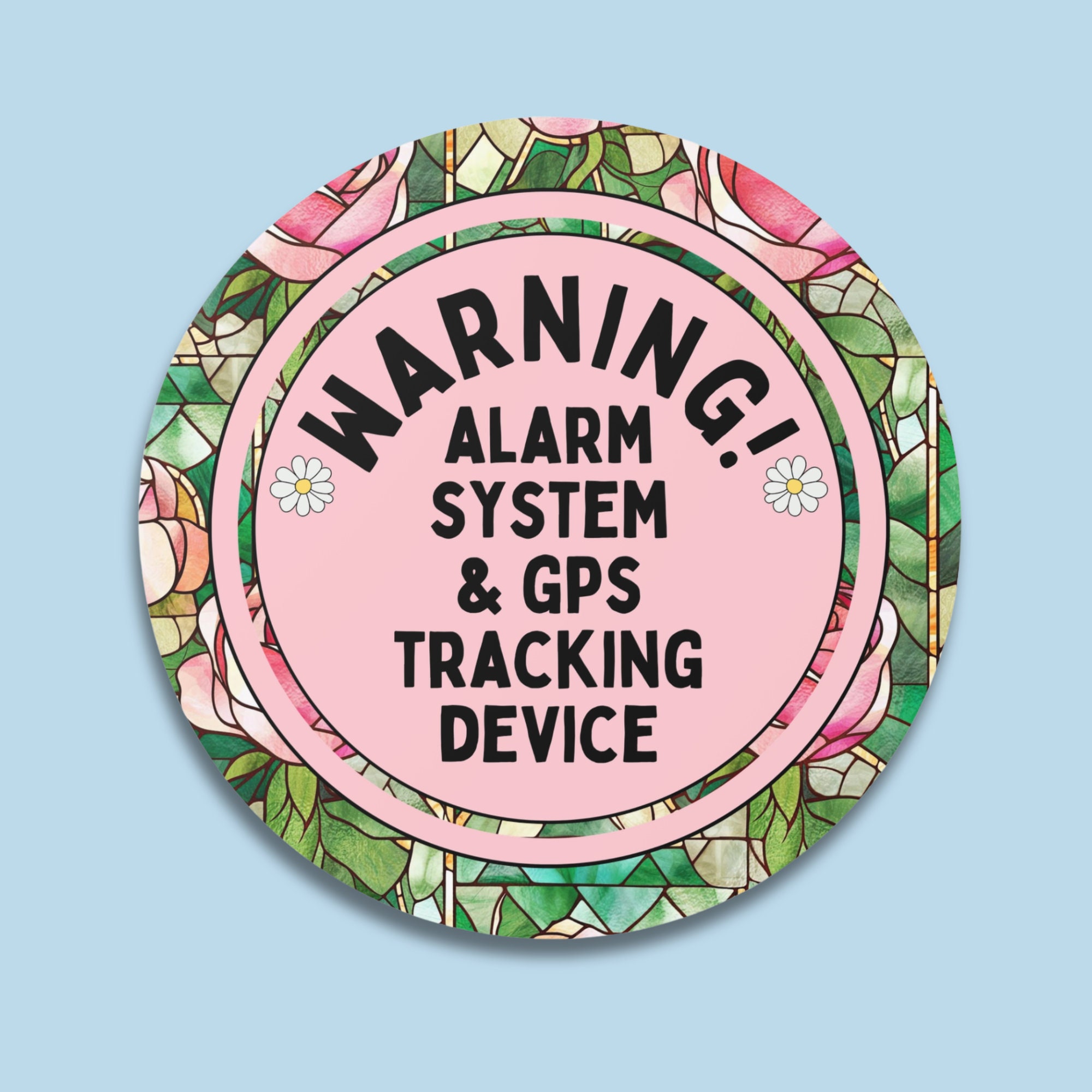 Cute Alarm System Sticker for Car or Trailer: Colorful Maximalist Style ...