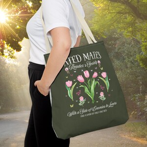 Bookish Romance Reader Tote Bag, Bookworm Who Loves Romantasy Romance Tropes, Enemies to Lovers, Only One Bed, Cottagecore Book Lover Tote