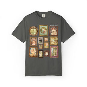 Alphonse Mucha Art Nouveau Famous Paintings Tee Shirt: Early 1900s Art History Gift, European Art History Czech Painter and Illustrator Pepper