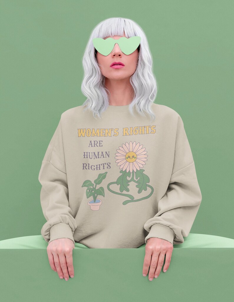 Women's Rights Are Human Rights Retro Inspired Flower Etsy