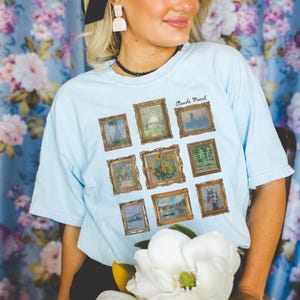 Cute Claude Monet Tee Shirt, Art Historian or Friend Who Loves Art: Boho Gallery Wall Aesthetic, Gift for French History Professor or Artist