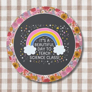 Science Teacher Sticker for Back to School, Cute Science Department Gift with Rainbow, Chemistry Professor or Teaching Assistant Sticker