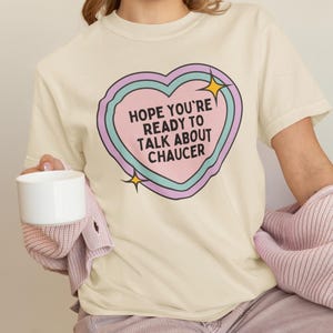 Geoffrey Chaucer English Literature Tee Shirt, Medieval Plantagenet History T-Shirt for Literature Professor, The Canterbury Tales Author