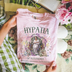 Hypatia of Alexandria Tee Shirt: Colorful History Tee Shirt for Historian Who Loves Classic and Egyptian History, Women&#39;s History T-Shirt