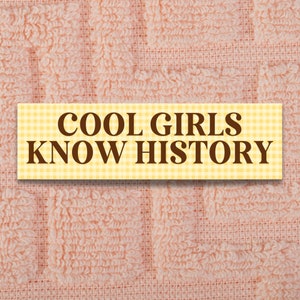 Funny History Lover Sticker for New Driver: Cool Girls Know History, Silly History Teacher, History Major Graduation Gift, Social Studies
