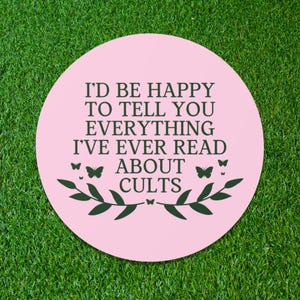 Silly Cult History Sticker for Historian or History Buff Who Loves True Crime and Stories About Cults, Funny History Lover Sticker for Her