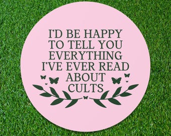 Silly Cult History Sticker for Historian or History Buff Who Loves True Crime and Stories About Cults, Funny History Lover Sticker for Her